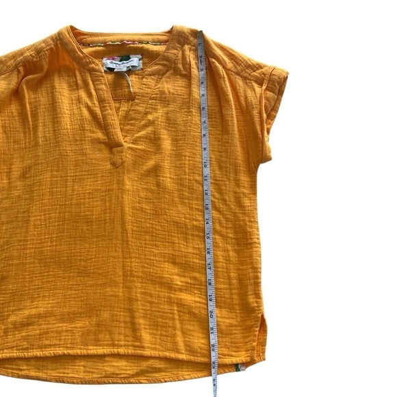 Tommy Bahama Island Softs Orange Gauze V Neck Short Sleeve Top XS new - Picture 8 of 10